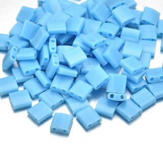 10g Miyuki Full Tila Square Seed Beads 5x5mm, Opaque Robin's Egg Blue (TL-413)