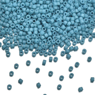 30g Miyuki Delica 11/0 Seed Beads, Opaque Matte Capri Blue Light Blue DB798