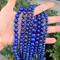 Natural Grade A Blue Lapis Lazuli Gemstone Round Beads, 15 Inch/1 Strand, Size Selections: 6mm/8mm/10mm