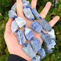 Natural Raw Blue Lapis Lazuli Crystal Gemstone Beads, Large Drilled Rough Nugget Stone,15 Inch GA-C7