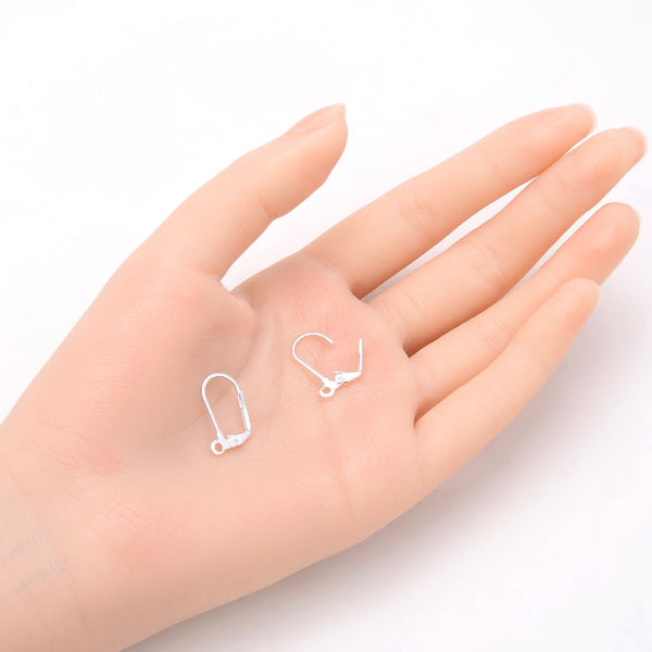 20pcs Tarnish Resistant Leverback Earring Hooks, Open Jump Ring, 18K Yellow Gold Plated Brass, 19mm, BF196