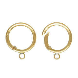 1pc Real 1/20 14K Gold Filled Push Gate Clasp with Closed Ring, 12mm, JK3-G1