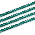 140pcs Creative Club Faceted Rondelle Crystal Glass Beads, Emerald Green, 8x6mm, Hole ID 1.1mm, CCR824