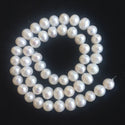 Adabele Natural AA Grade Potato Round Pearl Beads, White Cultured Freshwater Pearls, 7- 8mm, 1 Strand/14 Inch, FP1-78
