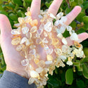 Natural Yellow Citrine Crystal Gemstone Petal Keishi Beads, Irregular, 10mm-20mm, Hole ID 1mm, 1 Strand/15 Inch, GZ6-39