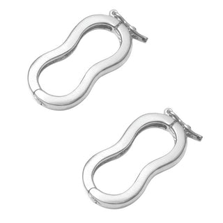 2pcs Tarnish Resistant Figure 8 Twister Hinged Necklace Shortener Clasp, Sterling Silver Plated Brass, Size Selections: 9-10mm, 10-11mm, 12-13mm