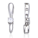 1pc 925 Sterling Silver 25mm Long Pinch Bail, Pendant Clasp, Tarnish Resistant Rhodium Plated, Cubic Zirconia CZ, SS39