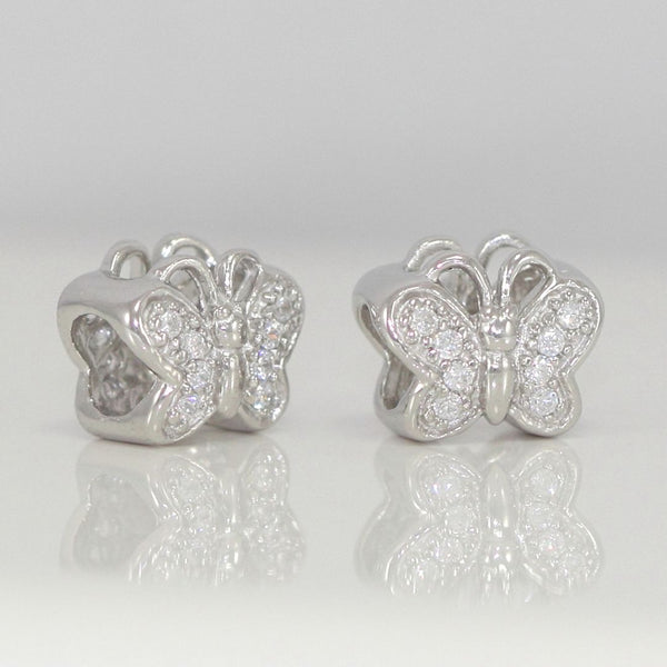 1pc Solid 925 Sterling Silver Butterfly Cubic Zirconia Charm Transformation and Change Bead Fits Pandora All Charm Bracelets EC2-E2