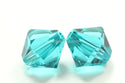 50pcs Preciosa Faceted Bicone Crystal Beads, Blue Zircon, 6mm, Hole ID 1mm, Pre-B630