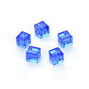 24pcs Adabele Austrian Faceted Cube Crystal Beads #5601, Sapphire Blue, Size Selections: 4mm/6mm/8mm