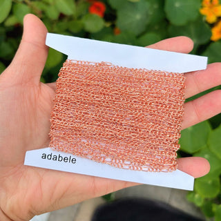 33 Feet Diamond Cut Figaro Copper Chain Link, Bright Coppery, 5.9x2.5mm