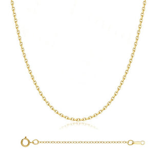 1pc 1/20 14K Gold Filled Diamond-Cut Flat Cable Link Chain Necklace, 1.3mm Width/Small, Non Tarnish, Length Selections: 16 inch/18 inch