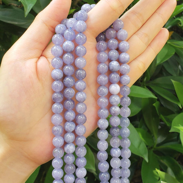 Natural Opaque Tanzanite Quartz Gemstone Round Beads, 15 Inch/1 Strand, Size Selections: 4mm/6mm/8mm/10mm