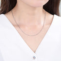 1pc 925 Sterling Silver Figaro Link Chain Necklace, Diamond-Cut, 2mm, Length Selections: 18/20/22/24/26 inch