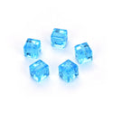 24pcs Adabele Austrian Faceted Cube Crystal Beads #5601, Aquamarine Blue, Size Selections: 4mm/6mm/8mm