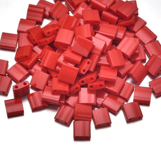 10g Miyuki Full Tila Square Seed Beads 5x5mm, Opaque Red (TL-408)