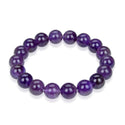 1 Strand Stretch Natural Grade A Purple Amethyst Beaded Gemstone Bracelet, 8mm Bead, Length Selections: 7 inch/7.5 inch/8 inch/8.5 inch