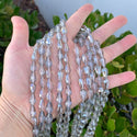 120pcs Creative Club Faceted Teardrop Crystal Glass Beads, Center Drilled, Silver Champagne, 12x8mm, Hole ID 1mm, CCT-1229