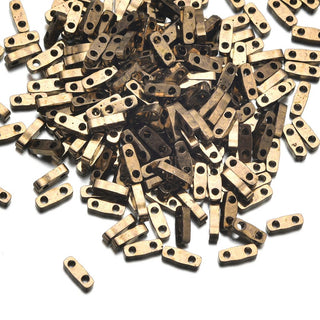 10g Miyuki Quarter Tila Seed Beads 5x1.2mm, Metallic Dark Bronze QTL-457