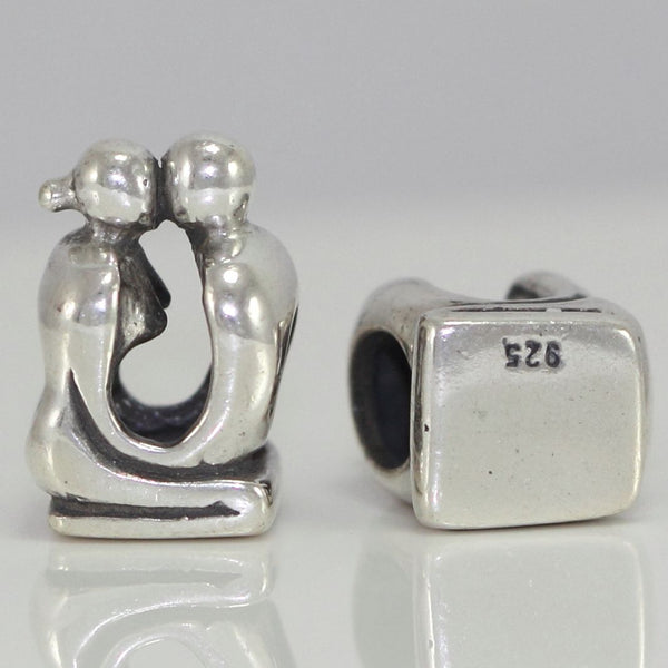 1pc Solid 925 Sterling Silver Love Couple Charm Husband Wife Oneness Bead Charm, Compatible with Pandora All Charm Bracelet, EC368