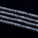 Natural Flashy Labradorite Gemstone Tiny Small Faceted Rondelle Beads, 3x2mm, Hole ID 0.65mm, 15 Inch/1 Strand, GK-A2