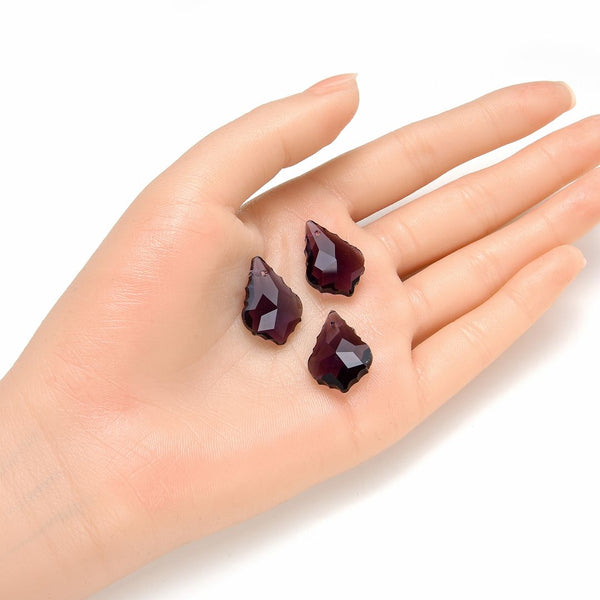 20pcs Creative Club Faceted Crystal Glass Baroque Chandelier Pendant Drops, February Amethyst Purple Birthstone, 22x13mm Large, Hole ID 1mm, CCF-27