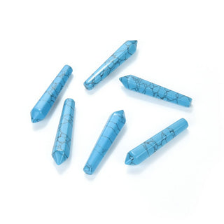 4pcs Natural Blue Howlite Imitation Turquoise Gemstone Tower Wand, 52mm Loose Cut Stones, G3P-D6