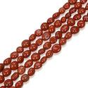 Natural Red Jasper Gemstone Oval Tumbled Pebble Beads, Irregular, 6mm to 8mm, Hole ID 1mm, 15 Inch/1 Strand, GZ11-60
