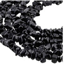 Natural Black Obsidian Gemstone Chip Beads, Free Form, 5mm-8mm, Hole ID 1mm, 1 Strand/31 Inch, GZ1-22