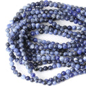 Natural Blue Sodalite Gemstone Round Beads, 15 Inch/1 Strand, Size Selections: 4mm/6mm/8mm/10mm