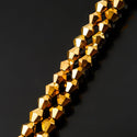 200pcs Creative Club Faceted Bicone Crystal Glass Beads, Gold Aurum, 8mm (0.31 Inch), Hole ID 1.1mm, CCB833