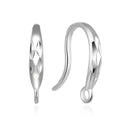 4pcs 925 Sterling Silver Diamond Cut French Fish Earring Hooks, Tarnish Resistant Rhodium Plated, 13mm, SS479