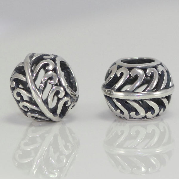 1pc Solid 925 Sterling Silver Angel Wing Feather Bead Charm, Compatible with Pandora All Other Charm Bracelet, EC268