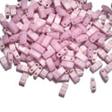 10g Miyuki Half Tila Seed Beads 5x2.3mm, Opaque Luster Rose (HTL-599)
