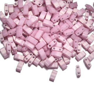 10g Miyuki Half Tila Seed Beads 5x2.3mm, Opaque Luster Rose (HTL-599)