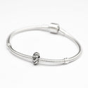 Solid 925 Sterling Silver Promise Bead Charm, Compatible with Pandora All Other Charm Bracelet