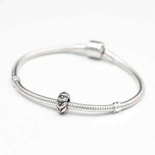 Solid 925 Sterling Silver Promise Bead Charm, Compatible with Pandora All Other Charm Bracelet