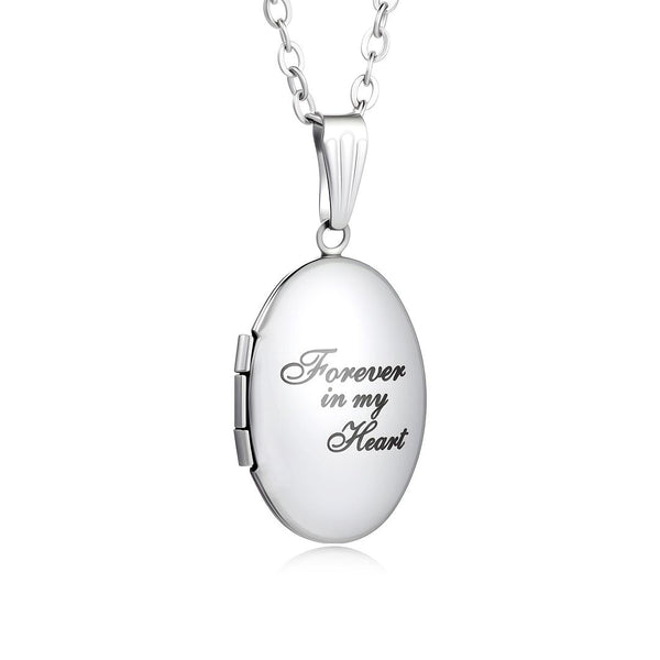 5pcs 316 Surgical Stainless Steel Living Memory Floating Lockets "Forever in My Heart", 22mm Oval Waterproof Pendants, MP-B1