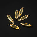 10pcs Grade A November Topaz Yellow Rectangle Bar Birthstone Links, 18K Yellow Gold Plated Brass, 21x7mm, CCP9-G11