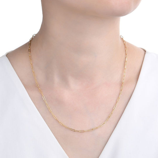 1pc 1/20 14K Gold Filled Paperclip Cable Link Chain Necklace, 2.5mm Width, Non Tarnish, Length Selections: 16 inch/18 inch