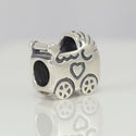 1pc Solid 925 Sterling Silver Baby Stroller Bead Charm, Compatible with Pandora All Other Charm Bracelet, EC118