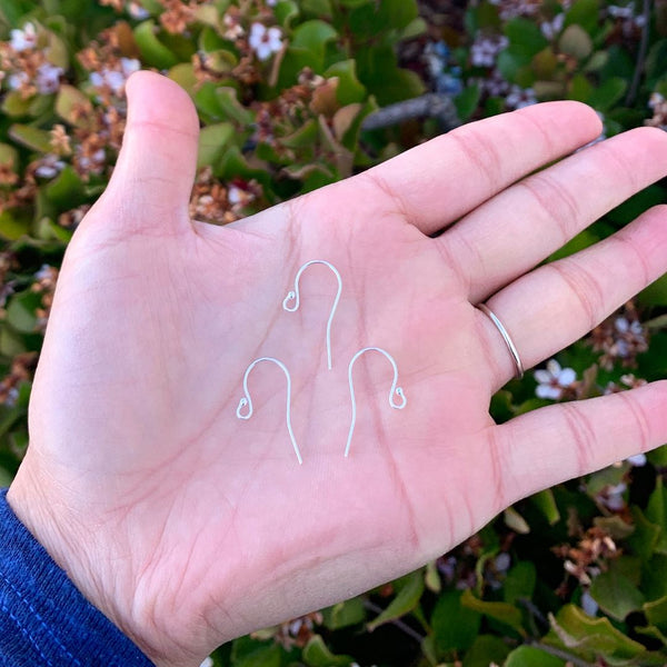 20pcs 925 Sterling Silver Ball End Fish Earring Hooks, 20mm, Wire Gauge/Diameter Selections: 0.6mm/0.7mm/0.8mm/0.9mm