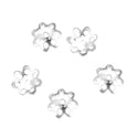 20pcs 925 Sterling Silver Flower Round Bead Caps, Bead End Caps, Size Selections: 6mm/8mm