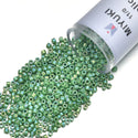 7.5g Miyuki Delica 11/0 Seed Beads, Opaque Rainbow Green DB163