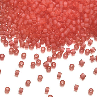 30g Miyuki Delica 11/0 Seed Beads, Matte Watermelon Light Topaz DB779