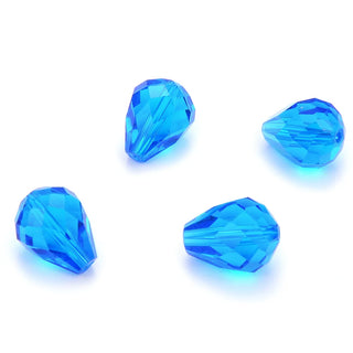 24pcs Adabele Austrian Faceted Teardrop Crystal Beads #5500, Capri Blue, 10mm x 8mm, Hole ID 1.1mm, SST-1025