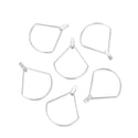 50pcs Circular Sector Beading Hoops, Sterling Silver Plated Brass, 0.7mm/21 gauge, 40mm Long, CF130-2