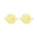 10pcs 12mm 2-Hole Round Dis Circle Links, Tarnish Resistant, 18K Yellow Gold Plated Brushed Brass, BF-A3