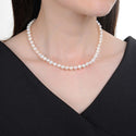 Natural Grade A Potato Round White Cultured Freshwater Pearl Necklace, 6-7mm Pearl Strand, Length Selections: 16 inch/18 Inch