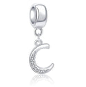 1pc 925 Sterling Silver Letter C, Alphabet Charm Pendant Drop, 18mm Long, Hole ID 4.5mm, EC3-A3